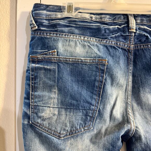 PRPS Goods & Co Straight Fit Jeans Denim Distressed Grunge Indigo E67P115 Sz 36 - Picture 5 of 12